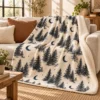 Woodland Moon Sherpa Blanket — lifestyle design mockup