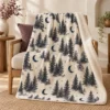 Woodland Moon Sherpa Blanket — main design mockup