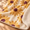 Amber Daisy Sherpa Blanket — detail design mockup