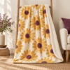 Amber Daisy Sherpa Blanket — main design mockup