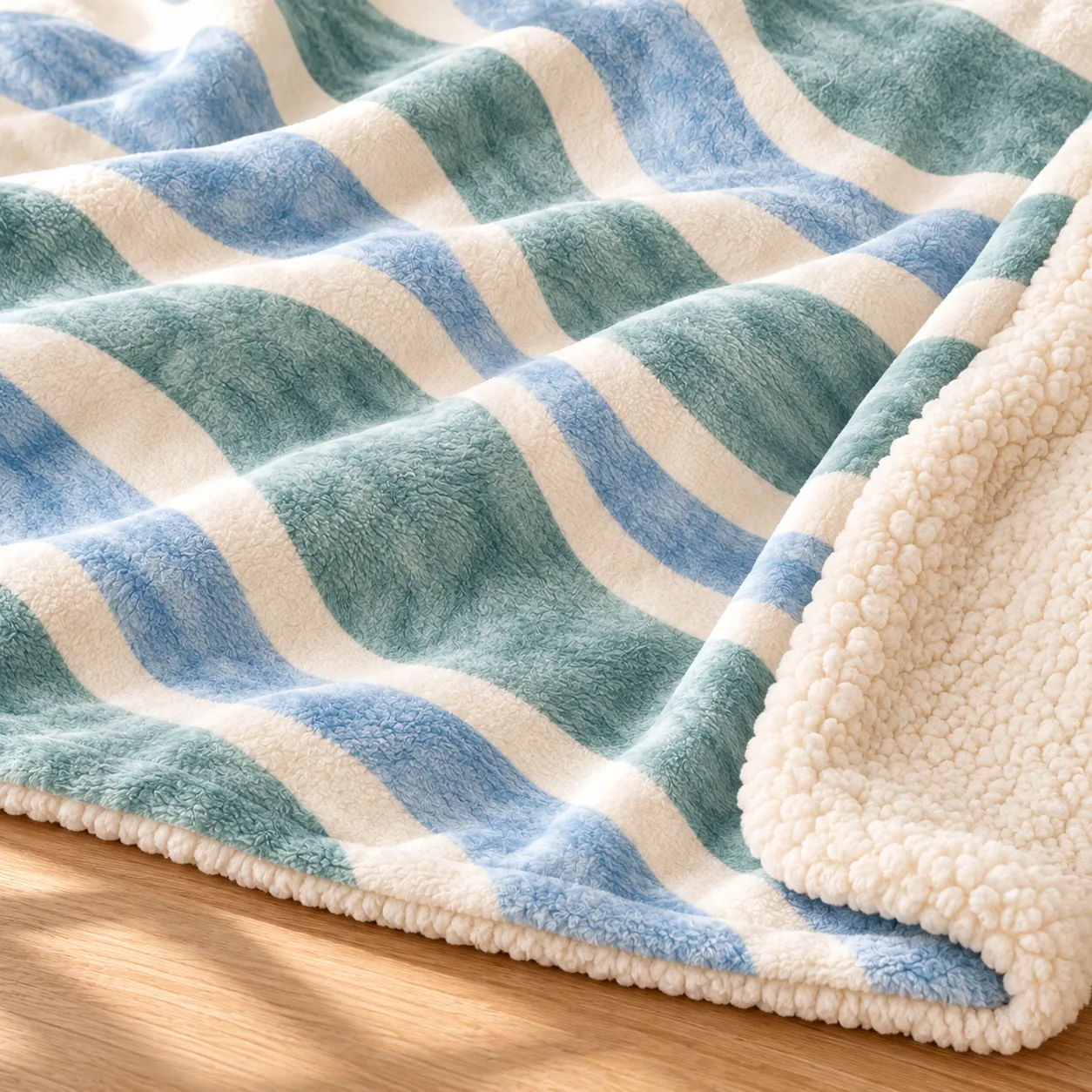 Coastal Drift Sherpa Blanket — detail design mockup
