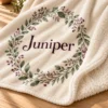 Juniper Name Sherpa Blanket — detail design mockup