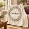 Juniper Name Sherpa Blanket — lifestyle design mockup
