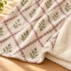 Garden Lattice Sherpa Blanket — detail design mockup