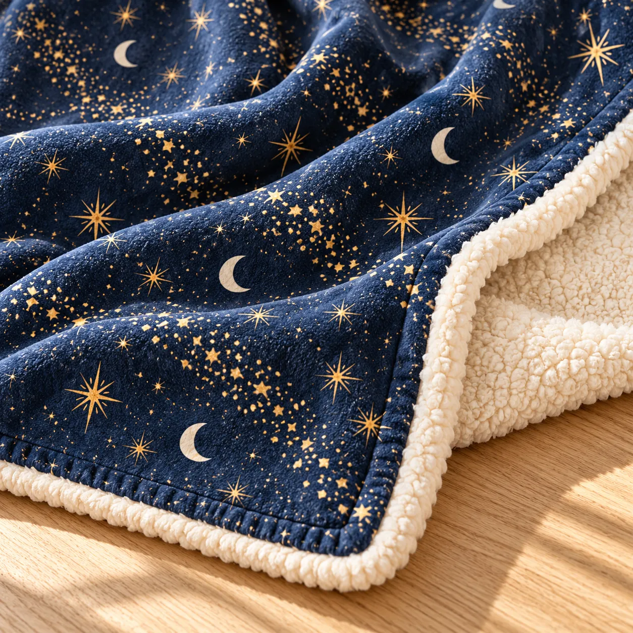 Stargazer Trail Sherpa Blanket — detail design mockup