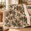 Pinecone Hearth Sherpa Blanket — lifestyle design mockup