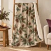 Pinecone Hearth Sherpa Blanket — main design mockup