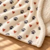 Pawprint Patch Sherpa Blanket — detail design mockup