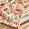 Blush Poppy Plush Fleece Blanket — detail design mockup
