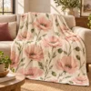 Blush Poppy Plush Fleece Blanket — lifestyle design mockup
