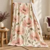 Blush Poppy Plush Fleece Blanket — main design mockup