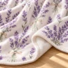 Lavender Sketch Plush Fleece Blanket — detail design mockup