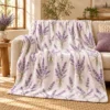 Lavender Sketch Plush Fleece Blanket — lifestyle design mockup