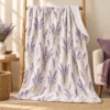Lavender Sketch Plush Fleece Blanket — main design mockup