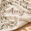 Willow Name Plush Fleece Blanket — detail design mockup