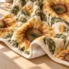 Sunflower Field Plush Fleece Blanket — detail design mockup