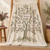 Family Branches Plush Fleece Blanket — main design mockup