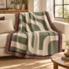Riverbend Geometry Woven Throw — lifestyle design mockup