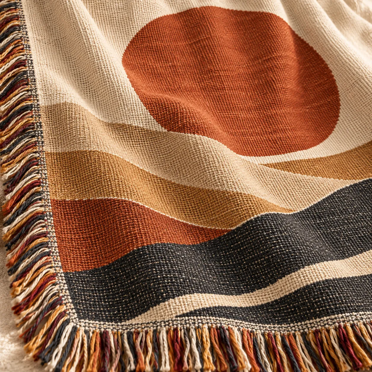 Desert Sun Woven Throw — detail design mockup