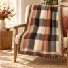 Cabin Check Woven Throw — lifestyle design mockup