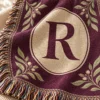 Family Monogram Woven Throw — detail design mockup