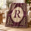 Family Monogram Woven Throw — lifestyle design mockup