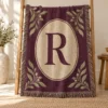 Family Monogram Woven Throw — main design mockup