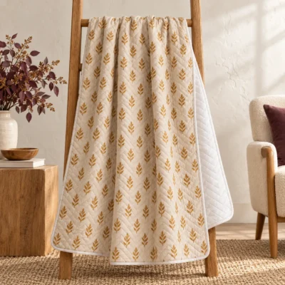 Golden Grove Quilted Throw — main design mockup