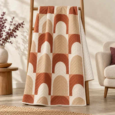 Patchwork Arches Quilted Throw — main design mockup