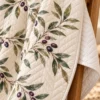 Olive Leaf Quilted Throw — detail design mockup
