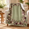 Blooming Border Quilted Throw — lifestyle design mockup