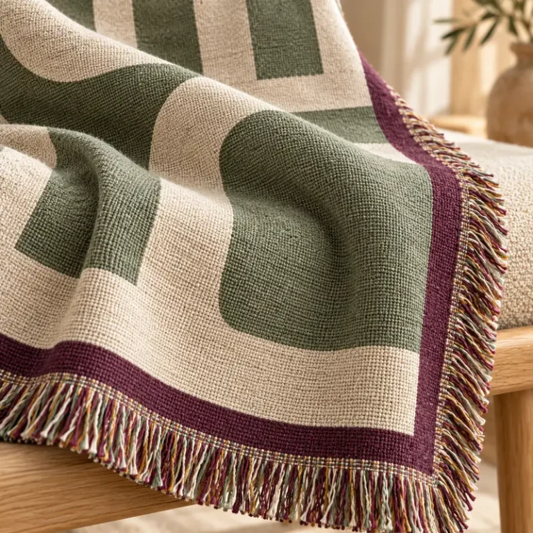 Riverbend Geometry Woven Throw — fabric woven design illustration