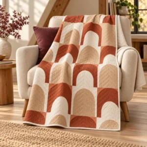 Patchwork Arches Quilted Throw — feature baby 4 design illustration