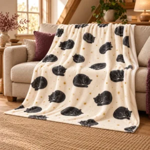 Catnap Corner Plush Fleece Blanket — feature pets 2 design illustration